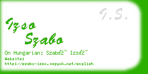 izso szabo business card